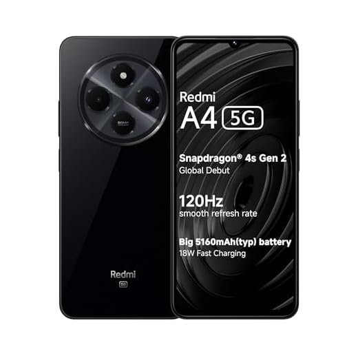 Redmi A4 5G (Starry Black, 4GB RAM, 64GB Storage) | Global Debut SD 4s Gen 2 | Segment Largest 6.88in 120Hz | 50MP Dual Camera | Free 33W Charger in Box