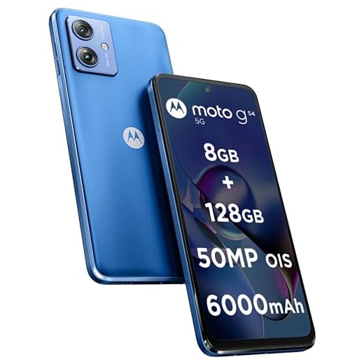 Motorola G54 5G (Pearl Blue Blue, 8GB RAM, 128GB Storage) | MediaTek Dimensity 7020 Processor | 6000mAh Battery with 30W Turbocharging | 50 MP OIS Camera with UltraPixel Technology | 6000 mAh Battery