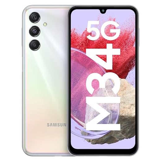 Samsung Galaxy M34 5G (Prism Silver,6GB,128GB)|120Hz sAMOLED Display|50MP Triple No Shake Cam|6000 mAh Battery|4 Gen OS Upgrade & 5 Year Security Update|12GB RAM with RAM+|Android 13|Without Charger