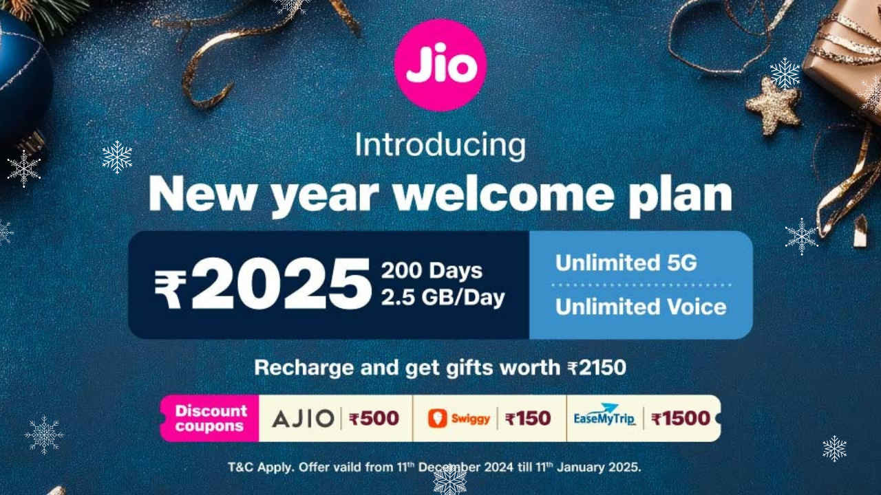 Reliance Jio New Year Welcome Plan for Rs 2025: Get unlimited calls, 5G, coupons worth Rs 2,150 and more